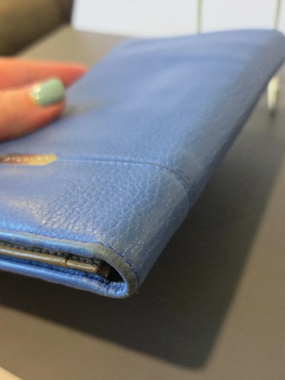 Bvlgari Blue Calfskin Leather Long Wallet
